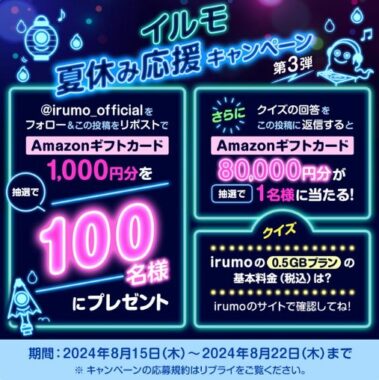 Amazonギフトカード1,000円分が当たる毎日応募Xキャンペーン