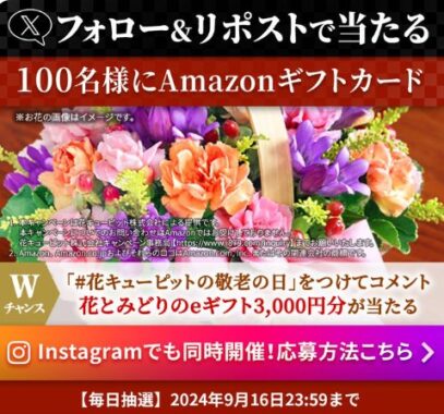 Amazonギフトカード500円分がその場で当たるXキャンペーン