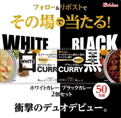 秋冬期間限定の新商品 ホワイトカレー＆ブラックカレーがその場で当たるキャンペーン