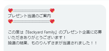 BACKYARD FAMILYのX懸賞で「ランドリーネット」が当選