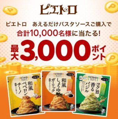 合計10,000名様に最大3,000楽天ポイントが当たるクローズドキャンペーン