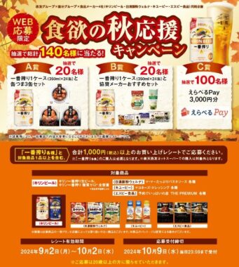 【西友×メーカー各社】WEB応募限定 食欲の秋応援キャンペーン