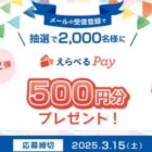 2,000名様にえらべるPayが当たるWOWOWのメール登録キャンペーン