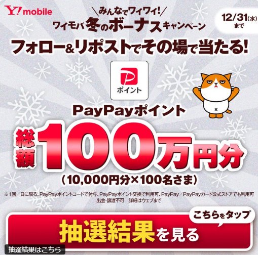総額100万円分のPayPayポイントが当たる毎日応募Xキャンペーン