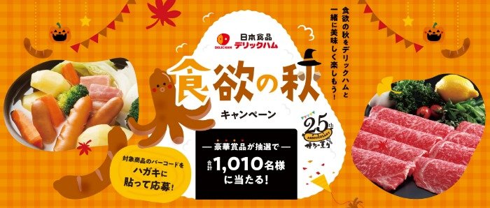 日本食品デリックハムの商品を買って豪華賞品が当たるキャンペーン