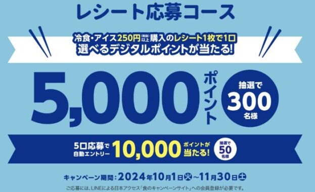 最大10,000円分のデジタルポイントが当たる、フローズンアワード2024キャンペーン