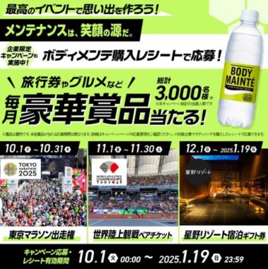 対象企業限定！マラソン出走権やカタログギフトなども当たる豪華クローズドキャンペーン