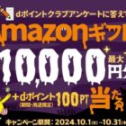 最大1万円分のAmazonギフトカードが当たるアンケートキャンペーン