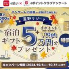 星野リゾート宿泊ギフト 5万円分 / dポイント 100pt