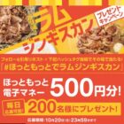 ほっともっと電子マネー 500円分