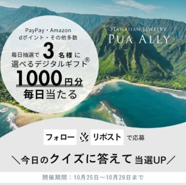 デジタルギフト1,000円分が当たる毎日応募Xキャンペーン