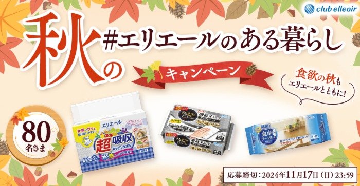 エリエール商品の詰め合わせが当たる、商品モニターキャンペーン