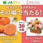 JAタウンクーポン 2,000円分＆花とみどりのeギフト 2,000円分