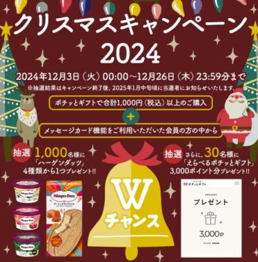 Wチャンスもアリ！1,000名様にハーゲンダッツが当たるクリスマスキャンペーン