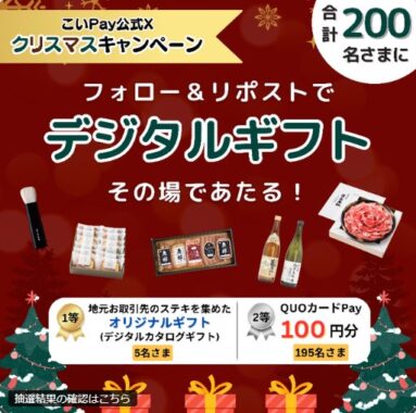 デジタルカタログギフトやQUOカードPayが当たるクリスマスキャンペーン