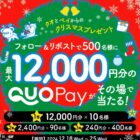 最大12,000円分のQUOカードPayがその場で当たるクリスマスキャンペーン