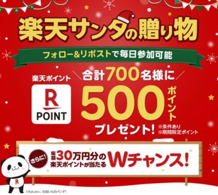 700名様にその場で楽天ポイント500円分が当たるキャンペーン