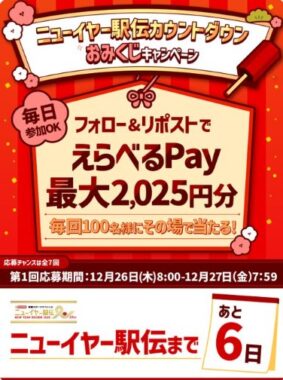 毎回100名様にえらべるPayがその場で当たるXキャンペーン