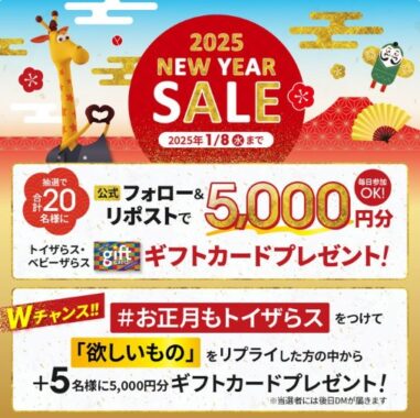 5,000円分のトイザらス・ベビーザらスギフトカードが当たるX懸賞