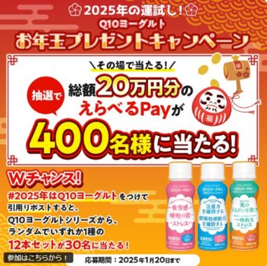 総額20万円分のえらべるPayが当たるお年玉プレゼントキャンペーン