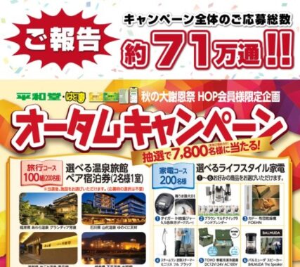 平和堂が定期開催する大型プレゼントキャンペーンの当選確率が判明♪
