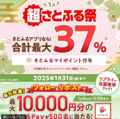 最大1万円分のえらべるPayが500名様に当たるキャンペーン