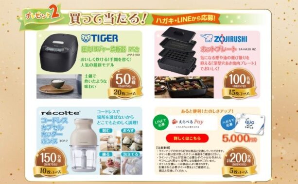 調理家電やQUOカードなども当たる、HOKTOの豪華クローズドキャンペーン