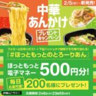 ほっともっと電子マネー 500円分