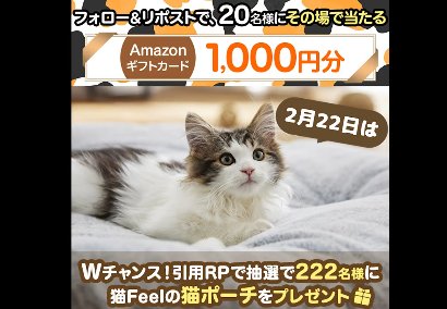 Amazonギフトカード1,000円分がその場で20名様に当たるキャンペーン