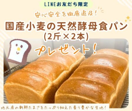 【福岡県】飯塚市のふるさと納税人気返礼品「国産小麦の天然酵母食パン」が当たるLINEキャンペーン