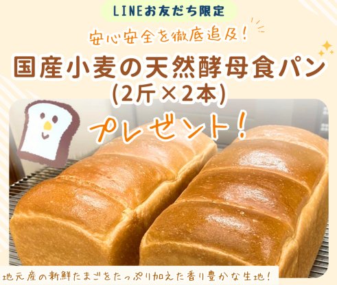 【福岡県】飯塚市のふるさと納税人気返礼品「国産小麦の天然酵母食パン」が当たるLINEキャンペーン