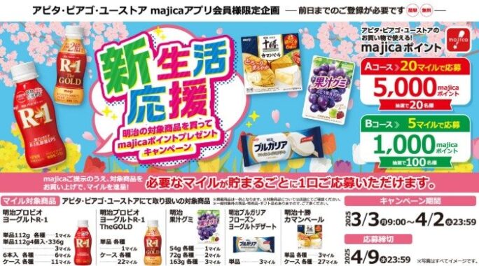 【アピタ・ピアゴ】最大5,000majicaポイントが当たるキャンペーン