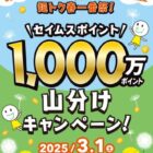 Wキャンペーンチャンスもアリ！セイムスポイント山分け権利が当たるキャンペーン