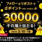 dポイント 最大30,000円分