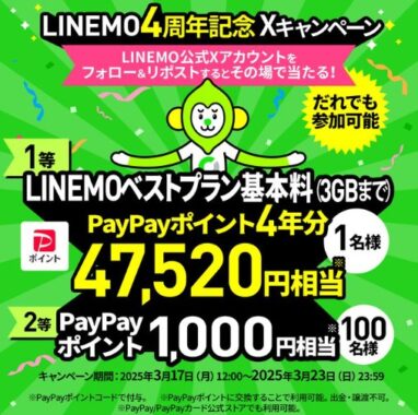 最大47,520円分のPayPayポイントも当たる毎日応募Xキャンペーン