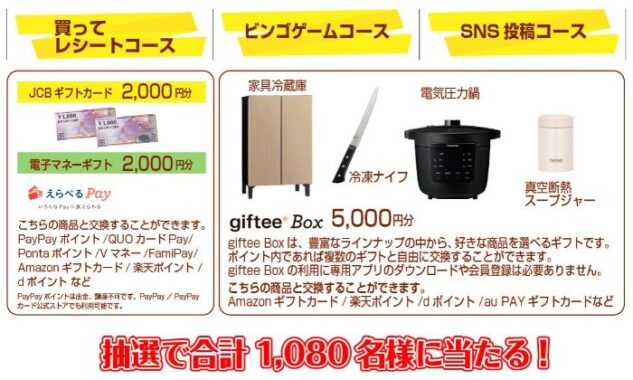 家具調冷蔵冷凍庫 / 電気圧力鍋 / 電子マネーギフト / アイスクリームスプーン など