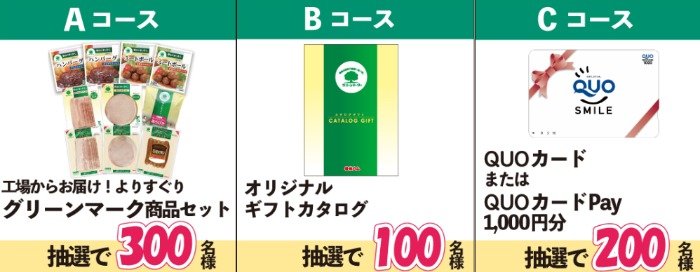 グリーンマーク商品セットやカタログギフトも当たるクローズドキャンペーン