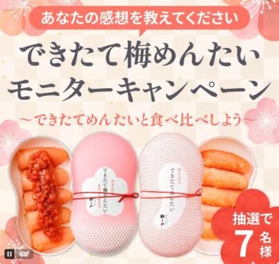 やまやのできたて梅めんたい新商品モニター募集キャンペーン
