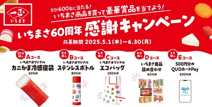 合計600名様にいちまさグッズや商品セットが当たるレシートキャンペーン