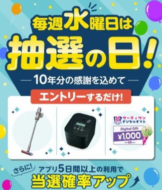 エントリーするだけで抽選で豪華賞品が当たる楽天スーパーポイントスクリーンキャンペーン