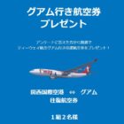 ティーウェイ航空 グアム行き往復航空券