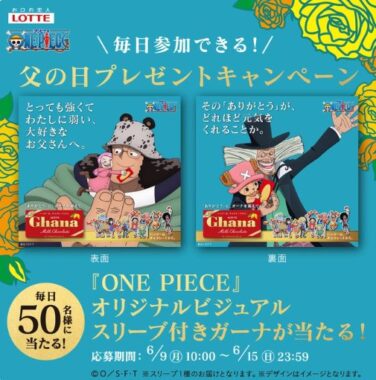 オリジナルビジュアルのスリーブ付きガーナが当たる毎日応募Xキャンペーン