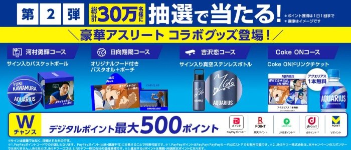 Wチャンスもあり！豪華アスリートコラボグッズも当たる大量当選キャンペーン