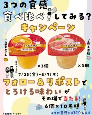 たらみのとろける味わい6個セットがその場で当たるXキャンペーン