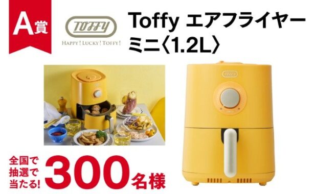 企業Wチャンスもアリ！Toffy エアフライヤーが当たるキリンのレシート懸賞
