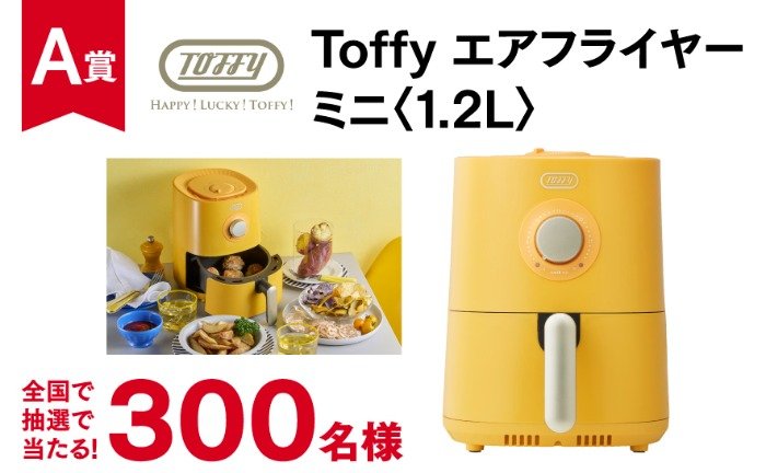 企業Wチャンスもアリ！Toffy エアフライヤーが当たるキリンのレシート懸賞