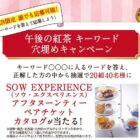 アフタヌーンティーのペアチケットカタログが当たるクイズキャンペーン