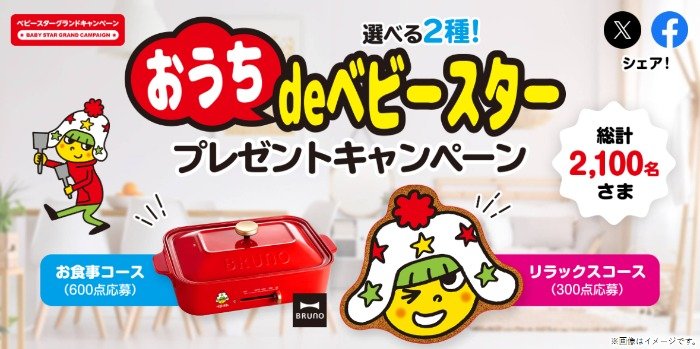 コンパクトホットプレートやホシオくんドデカタオルが当たる大量当選ハガキ懸賞