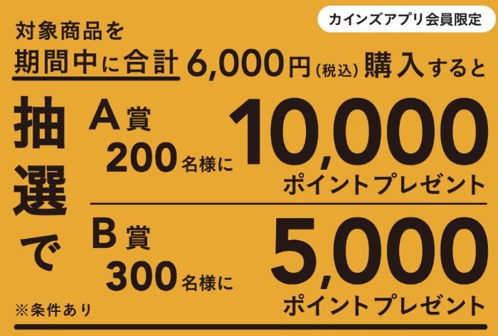 【カインズ×メーカー各社】最大10,000円分のカインズポイントが当たるアプリ懸賞