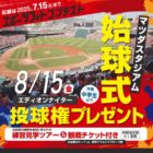 始球式＋練習見学ツアー＋観戦チケットも当たる豪華フォトコンキャンペーン